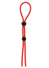 Красное лассо на пенис с двумя бусинами STRETCHY LASSO CAGE - Dream Toys - в Химках купить с доставкой