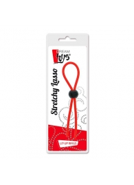 Красное эрекционное лассо с одной бусиной-утяжкой STRETCHY THIN LASSO - Dream Toys - в Химках купить с доставкой