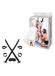 Чёрный набор для фиксации у двери - Lux Fetish - купить с доставкой в Химках