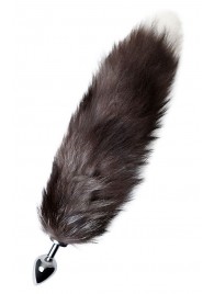 Серебристая металлическая анальная втулка с хвостом чернобурой лисы - размер S - ToyFa - купить с доставкой в Химках