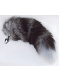 Серебристая анальная пробка с пушистым хвостом - Sitabella - купить с доставкой в Химках