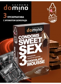Презервативы для орального секса DOMINO Sweet Sex с ароматом шоколадного мусса - 3 шт. - Domino - купить с доставкой в Химках