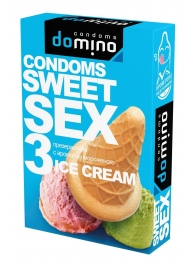 Презервативы для орального секса DOMINO Sweet Sex с ароматом мороженого - 3 шт. - Domino - купить с доставкой в Химках