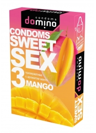 Презервативы для орального секса DOMINO Sweet Sex с ароматом манго - 3 шт. - Domino - купить с доставкой в Химках