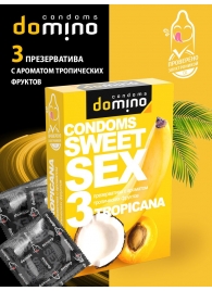 Презервативы для орального секса DOMINO Sweet Sex с ароматом тропических фруктов - 3 шт. - Domino - купить с доставкой в Химках