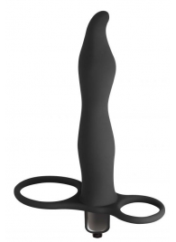 Черная вибронасадка для двойного проникновения Flirtini - 15,9 см. - Lola Games - купить с доставкой в Химках
