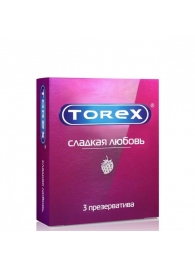 Презервативы Torex  Сладкая любовь  с ароматом клубники - 3 шт. - Torex - купить с доставкой в Химках