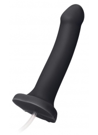 Черный фаллос с имитацией эякуляции Silicon Cum Dildo L - 19,6 см. - Strap-on-me - купить с доставкой в Химках
