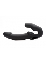 Черный безремневой страпон Urge Silicone Strap On с пультом ДУ - 24 см. - XR Brands - купить с доставкой в Химках