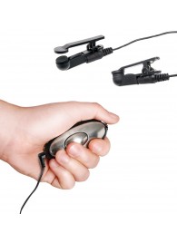 Черные электрические зажимы для сосков Shock Therapy Nipple Clamps - Pipedream - купить с доставкой в Химках