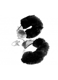 Металлические наручники Furry Love Cuffs с черным мехом - Pipedream - купить с доставкой в Химках