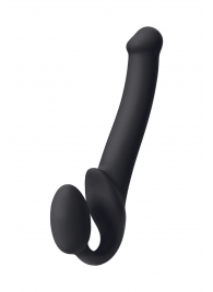 Черный безремневой страпон Silicone Bendable Strap-On M - Strap-on-me - купить с доставкой в Химках