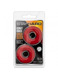 Набор из 2 красных эрекционных колец DONUT RINGS OVERSIZED - Blush Novelties - в Химках купить с доставкой