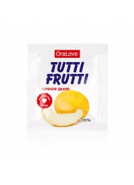 Пробник гель-смазки Tutti-frutti со вкусом сочной дыни - 4 гр. - Биоритм - купить с доставкой в Химках