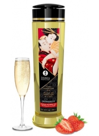 Массажное масло с ароматом клубники и шампанского Romance - 240 мл. - Shunga - купить с доставкой в Химках