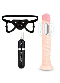 Регулируемые трусики с вибрирующей насадкой - 21 см. - Lux Fetish - купить с доставкой в Химках