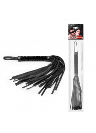 Черная гладкая плеть-флоггер с ручкой - 40 см. - Notabu - купить с доставкой в Химках