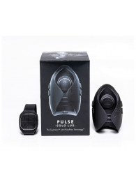 Темно-серый инновационный мужской осциллятор PULSE SOLO LUX с пультом ДУ - Hot Octopuss - в Химках купить с доставкой