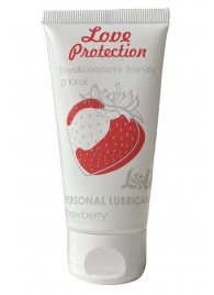 Лубрикант на водной основе с ароматом малины Love Protection Strawberry - 50 мл. - Lola Games - купить с доставкой в Химках