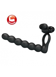 Черная насадка для двойной стимуляции Hercules Penis Sheath III - 15,3 см. - Baile - купить с доставкой в Химках