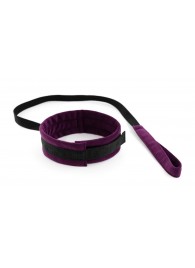 Фиолетово-черный ошейник My Rules с поводком - БДСМ Арсенал - купить с доставкой в Химках