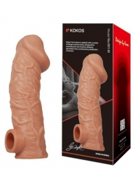 Телесная насадка на фаллос с фиксацией мошонки EXTREME SLEEVE - 15,6 см. - KOKOS - в Химках купить с доставкой
