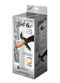 Пояс-трусики с насадкой Glamour - 17 см. - LOVETOY (А-Полимер) - купить с доставкой в Химках