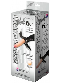 Пояс-трусики с насадкой Glamour - 17 см. - LOVETOY (А-Полимер) - купить с доставкой в Химках