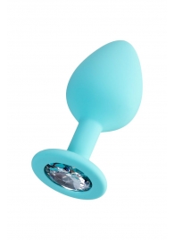 Мятная анальная втулка Brilliant с прозрачным кристаллом - 8 см. - ToyFa - купить с доставкой в Химках