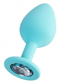 Мятная анальная втулка Brilliant с прозрачным кристаллом - 8 см. - ToyFa - купить с доставкой в Химках