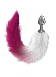 Серебристая анальная пробка с розовым хвостом Galaxy - Lola Games - купить с доставкой в Химках
