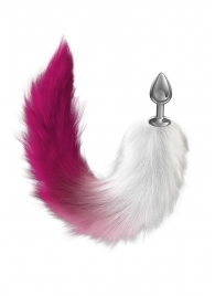 Серебристая анальная пробка с розовым хвостом Starlit - Lola Games - купить с доставкой в Химках