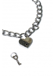 Серебристый ошейник Embrace с ключиком - Lola Games - купить с доставкой в Химках