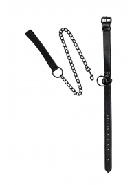 Черный ошейник Sin с поводком - Lola Games - купить с доставкой в Химках