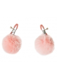 Зажимы на соски Angelic с розовыми меховыми шариками - Lola Games - купить с доставкой в Химках