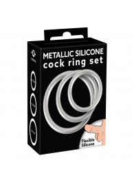 Набор из 3 эрекционных колец под металл Metallic Silicone Cock Ring Set - Orion - в Химках купить с доставкой