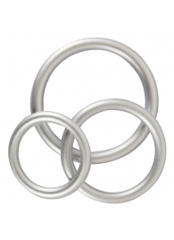 Набор из 3 эрекционных колец под металл Metallic Silicone Cock Ring Set - Orion - в Химках купить с доставкой