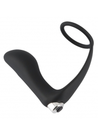 Черное эрекционное кольцо с анальной вибропробкой Vibrating Ring   Plug - Orion - в Химках купить с доставкой