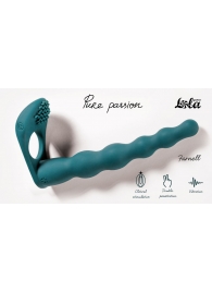 Зеленая вибронасадка для двойного проникновения Farnell - 17 см. - Lola Games - купить с доставкой в Химках