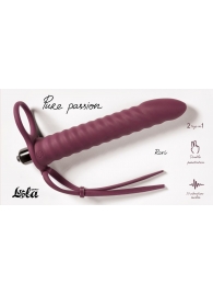 Бордовая вибронасадка для двойного проникновения Rori - 17 см. - Lola Games - купить с доставкой в Химках