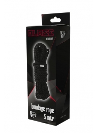 Черная веревка для шибари DELUXE BONDAGE ROPE - 5 м. - Dream Toys - купить с доставкой в Химках