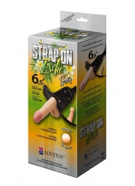 Пояс-трусики с 2 насадками Exotic-Sara - 16,5 см. - LOVETOY (А-Полимер) - купить с доставкой в Химках