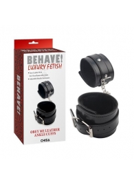 Черные оковы на ноги Obey Me Leather Ankle Cuffs - Chisa - купить с доставкой в Химках