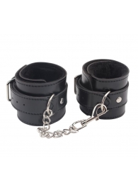 Черные оковы на ноги Obey Me Leather Ankle Cuffs - Chisa - купить с доставкой в Химках