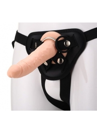 Телесный страпон на черных трусиках STRAP ON REAL DILDO - 20 см. - Dream Toys - купить с доставкой в Химках