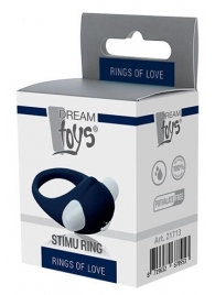 Гладкое синее эрекционное виброкольцо STIMU RING - Dream Toys - в Химках купить с доставкой