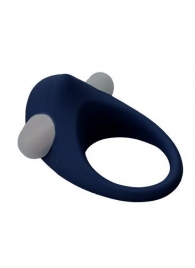 Гладкое синее эрекционное виброкольцо STIMU RING - Dream Toys - в Химках купить с доставкой