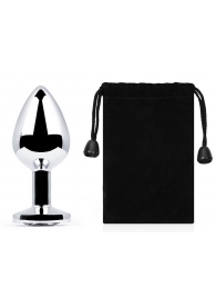 Серебристая анальная пробка с прозрачным стразом - 7,2 см. - Anal Jewelry Plug - купить с доставкой в Химках