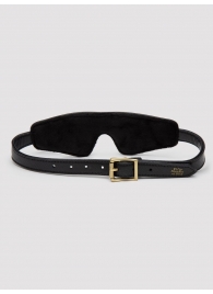 Черная плотная маска на глаза Bound to You Faux Leather Blindfold - Fifty Shades of Grey - купить с доставкой в Химках