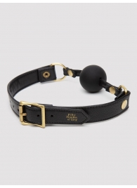 Черный кляп-шар Bound to You Faux Leather Ball Gag - Fifty Shades of Grey - купить с доставкой в Химках